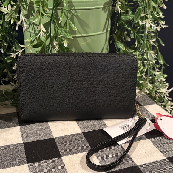 Betsey Johnson Black Bow Accent Wristlet Wallet - Picture 5 of 6